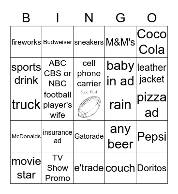 SUPERBOWL BINGO Card