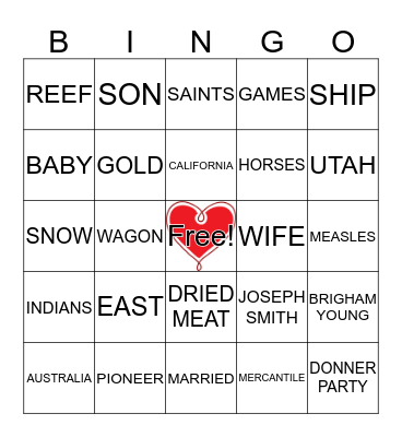 PIONEER BINGO Card