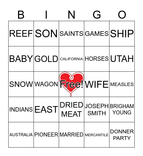 PIONEER BINGO Card