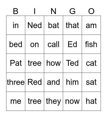 Hop On Pop Bingo Card