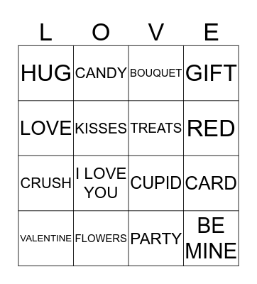 BE MINE BINGO Card