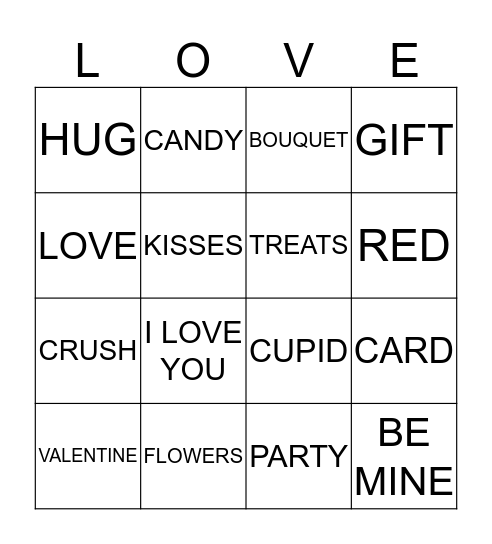 BE MINE BINGO Card