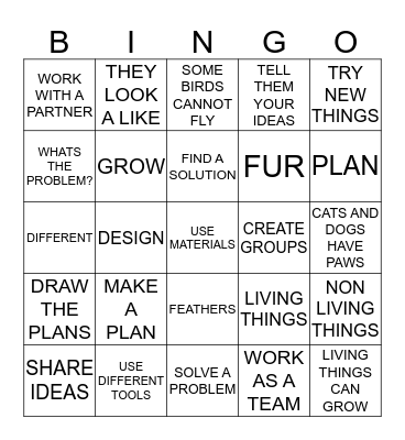 SCIENCE BINGO Card