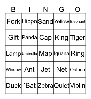 SPEED PHONICS BINGO Card