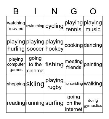 Caitheamh Aimsire - Biongó Bingo Card