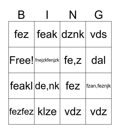 Bingo Card