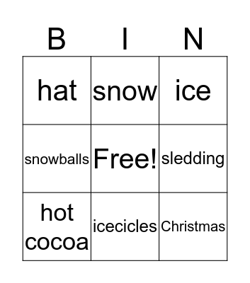 Winter Bingo Card