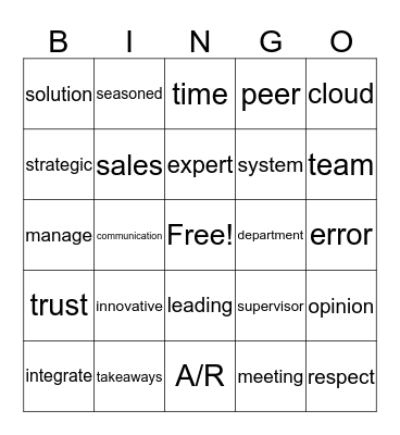 Meeting Bingo Card
