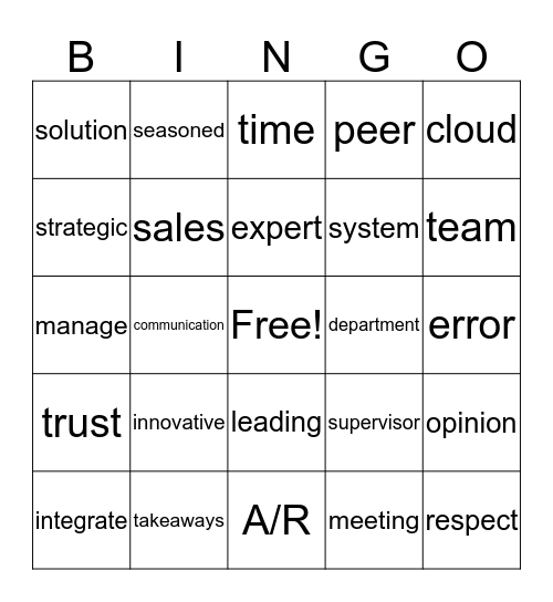 Meeting Bingo Card