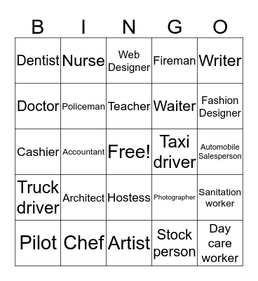 Career Bingos Bingo Card