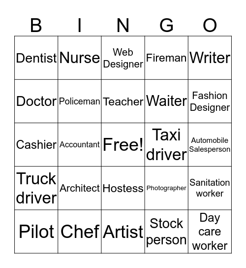 Career Bingos Bingo Card