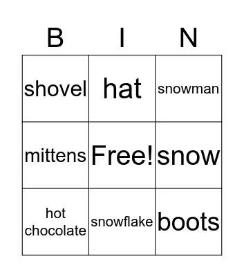 Winter  Bingo Card