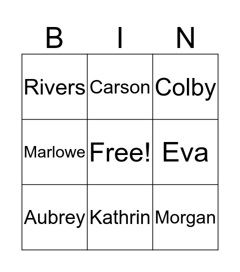 Friends Bingo Card