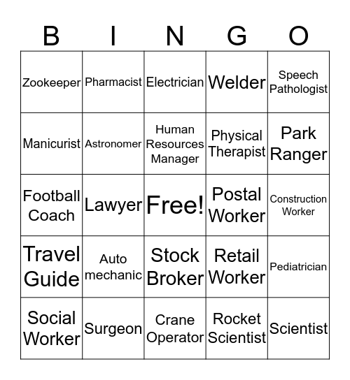 Career Bingo 2 Bingo Card