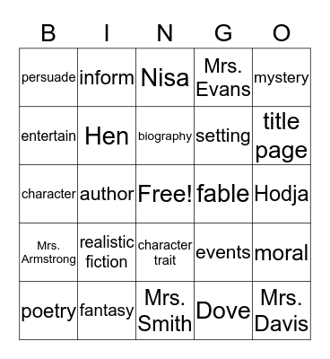 Valentine's Reading Bingo Card