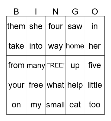 Unit 1 Bingo Card