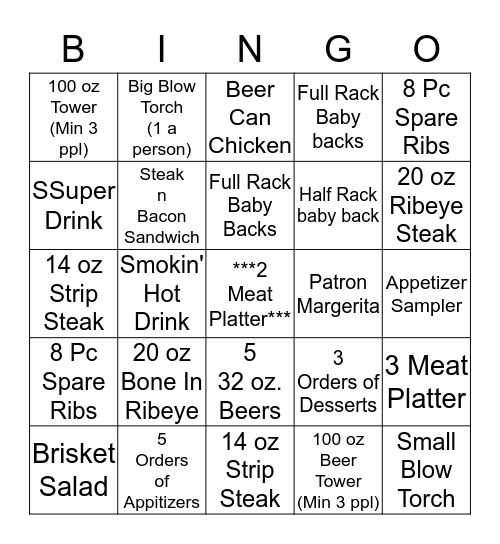 BONE DADDY'S  Bingo Card