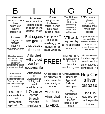 SAFETY Bingo Card