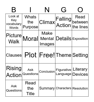 Making Inferences Bingo Card