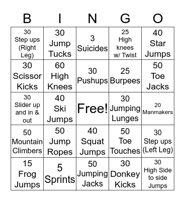 Valentines Bingo Card