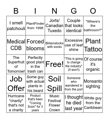 TPIE Bingo Card