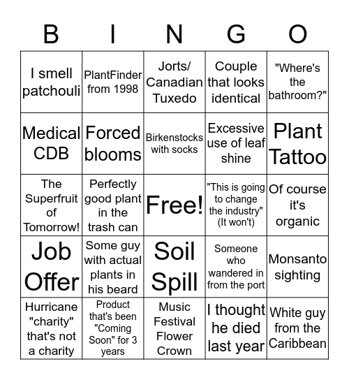 TPIE Bingo Card