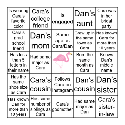 FIND A GUEST WHO... Bingo Card
