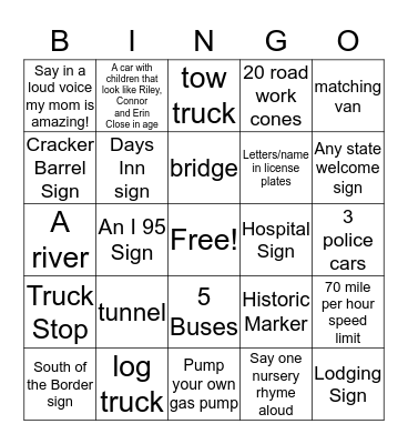 Florida, Here We Come! Bingo Card