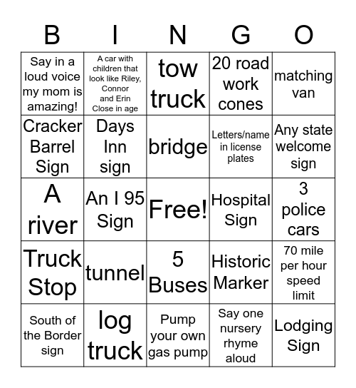 Florida, Here We Come! Bingo Card