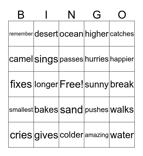 BINGO!!! Bingo Card