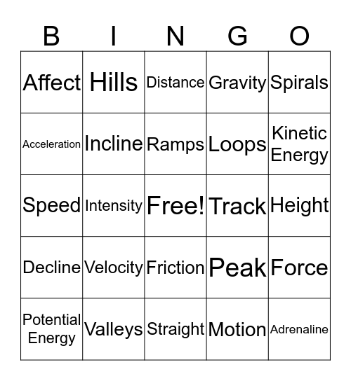 Physics Bingo Card