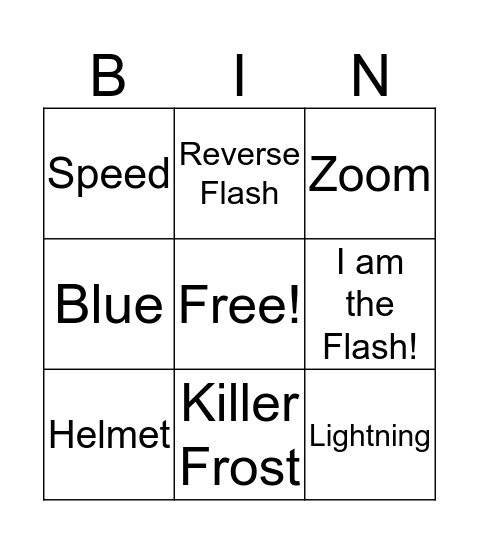 The Flash Bingo Card