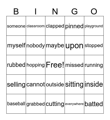 2nd Grade Lesson 15 & 16 Spelling Bingo Card