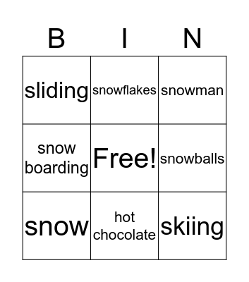 Winter Bingo Card