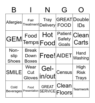 Morrison Bingo Card