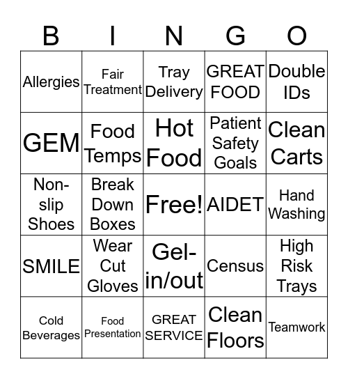 Morrison Bingo Card