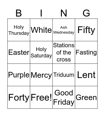 LENT BINGO Card