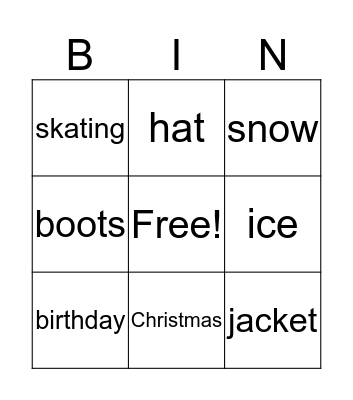 Winter Bingo Card