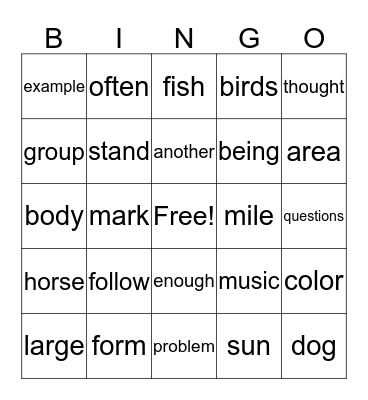 Bingo Card