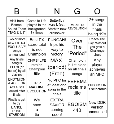 KAC + Extra Exclusive BINGO Card