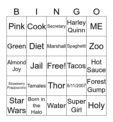 Kayla and Katie's Birthday Bingo Card