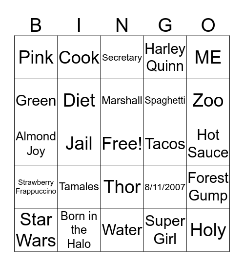Kayla and Katie's Birthday Bingo Card
