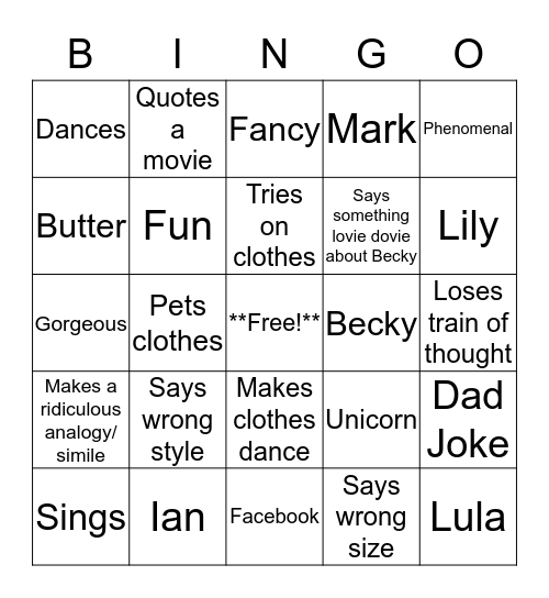 $#!* Eric Says Bingo! Bingo Card