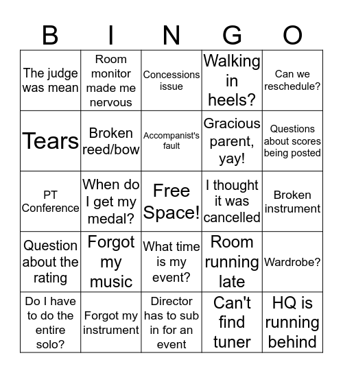 S&E 2018 Bingo Card