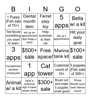 February Bingoo Bingo Card
