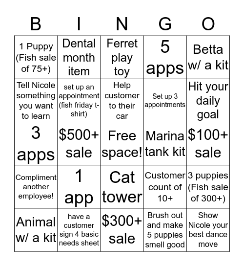 February Bingoo Bingo Card