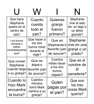 Marks dia a la Panaderia! Bingo Card