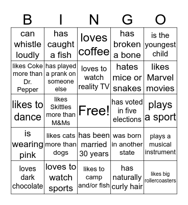Signature Bingo Card
