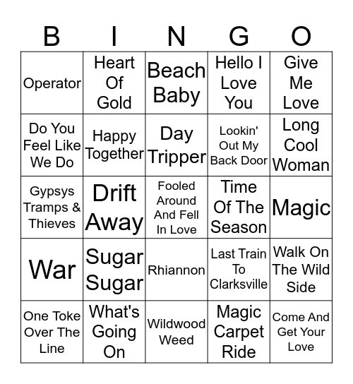 Hippie Essentials Vol. 1 Bingo Card