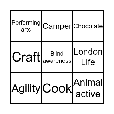 Guiding Bingo Card